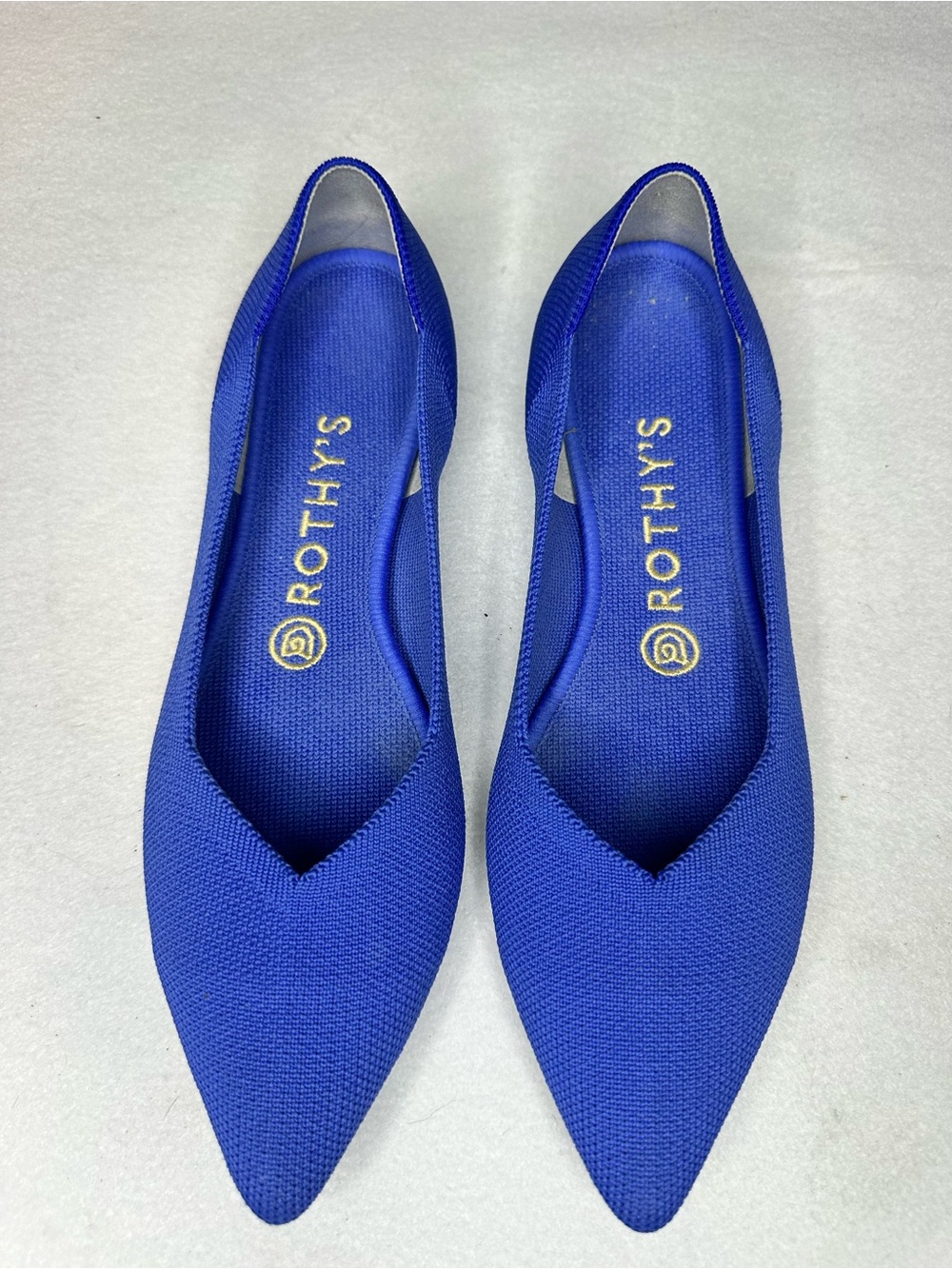Rothy’s The Point Electric Cobalt Royal Blue Knit Pointed Toe Washable Flats